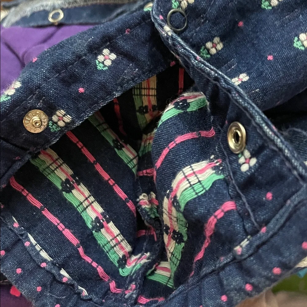 OshKosh B'gosh Navy Overalls with Floral Pattern